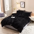 thumbnail image 1 of Shaggy Duvet Cover Black Queen 5 Piece, 1 of 5