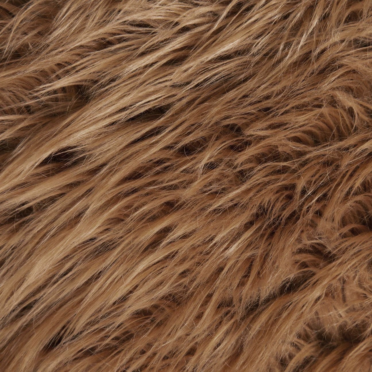FabricLA Shaggy Faux Fake Fur Fabric by the yard - Light Brown