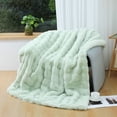 thumbnail image 1 of Shaggy Faux Fur Weighted Blanket 15 lbs for Adult, Soft Luxury Fuzzy Long Fur Heavy Blanket Throw for Twin/Full Size Bed and Couch - 48"×72", Cream White A232, 1 of 6
