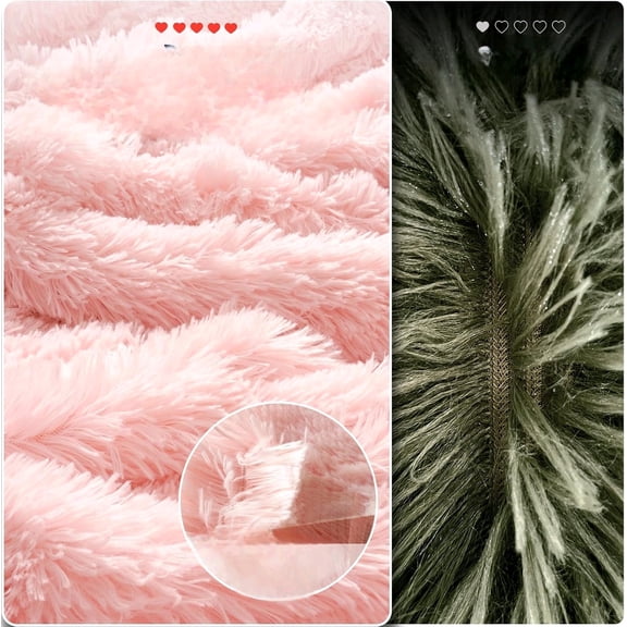 Shaggy Fluffy Faux Fur Duvet Cover Set King Size,Luxury Warm Plush Comforter Cover for Winter Fall,3PCS Soft Lightweight Velvet Cozy Bedding Set with Furry Pillowcases,Aesthetic Room Decor,Pink