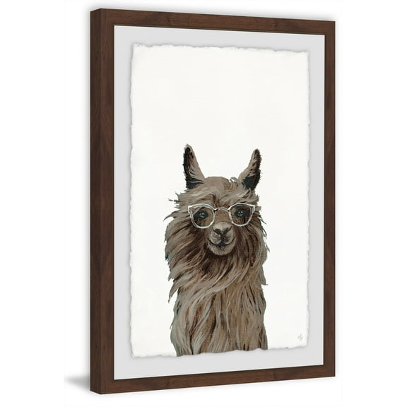 Shaggy Llama Framed Painting Art Print, 16.00" x 1.50"