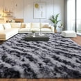 thumbnail image 1 of Shaggy Modern Shag Area Rug for Bedroom, Upgrade Non-Slip Plush Fluffy Carpet for Kids Room Home Decor, Plush Area Rug Tie Dye Stripes 6x9Ft, 1 of 15
