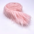 thumbnail image 1 of Shaggy Mohair Faux Fur Fabric Strips Ribbon, Pre Cut Roll, 2" Wide by 60" Long - Baby Pink, 1 of 4