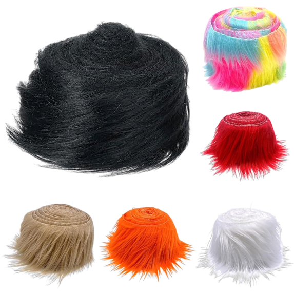 Shaggy Plush Fabric Precut Strips Plush Fabric Fuzzy Craft For Beard Hair Cosplay Decoration