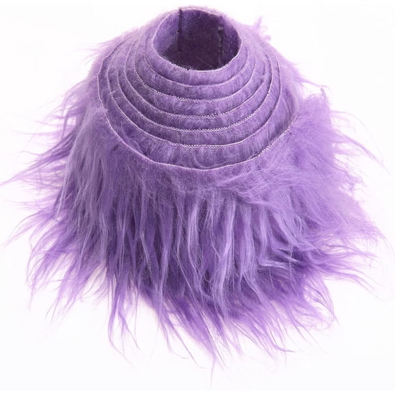 Shaggy Plush Faux Fur Fabric Precut Strips Fluffy Fuzzy Craft Fur for Gnomes Beard Hair Cosplay Costume Dwarf Decoration (Purple, 4x60 inch)