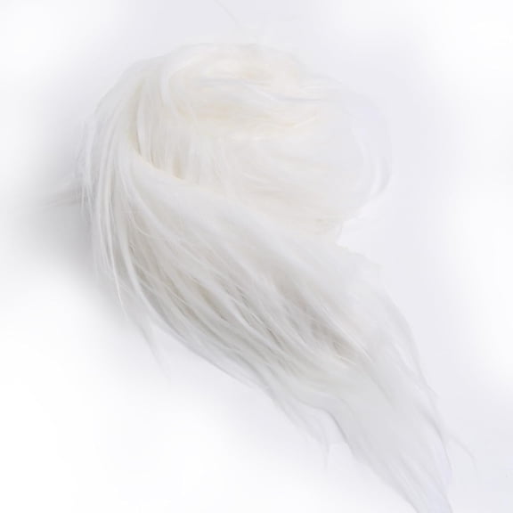 Shaggy Plush Faux Fur Fabric Precut Strips White Fur Fluffy Fuzzy Craft Fur for Christmas Decoration DIY Craft Gnomes Beard Hair Dwarf Cosplay Costume (White, 2x60 inch)