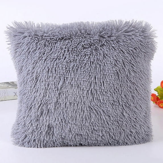 Shaggy Plush Faux Fur Throw Pillow Covers Fuzzy Decorative Pillow Case Luxury Square Velvety Cushion Case for Sofa Bedroom Car