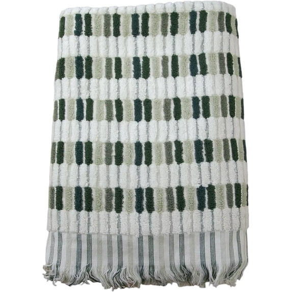 Shaggy Ribbed - Green - 6pc Set (2 Bath + 2 Hand + 2 Wash)