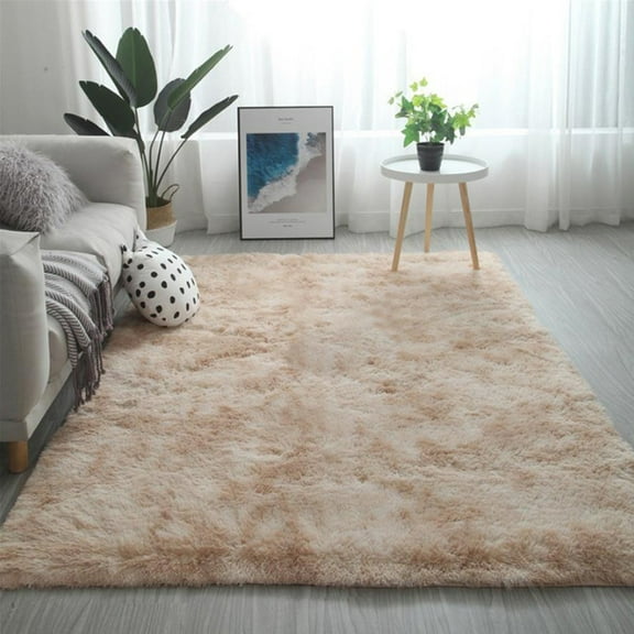 Shaggy Rug 4x5.3ft Beige Ultra-Soft Plush Modern Rectangle Fluffy Carpet Soft Area Rugs for Living Room Bedroom Nursery Room Playroom