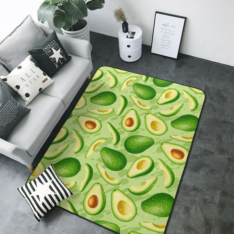 Shaggy Rugs for Living Room, Green Avocado Soft Area Rug Rugs for 