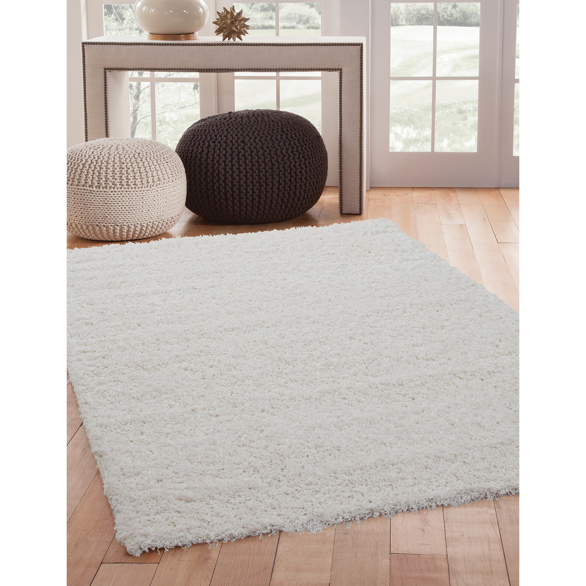 Shaggy White Area Rug 5x8, Soft And Versatile Carpet For Bedroom, 87.92 ...