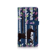 Shagwear Forest Horse Pattern Large Zipper Womens Wallet Blue Faux Leather, Adult