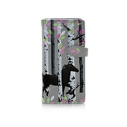 Shagwear Forest Horse Pattern Large Zipper Womens Wallet Grey Faux Leather, Adult