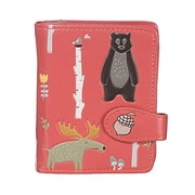 Shagwear Woodland Animals Small Red Zipper Wallet