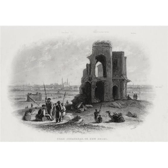 Shah Jehanabad or New Delhi India From A 19th Century Engraving by Brandard Poster Print - 36 x 24