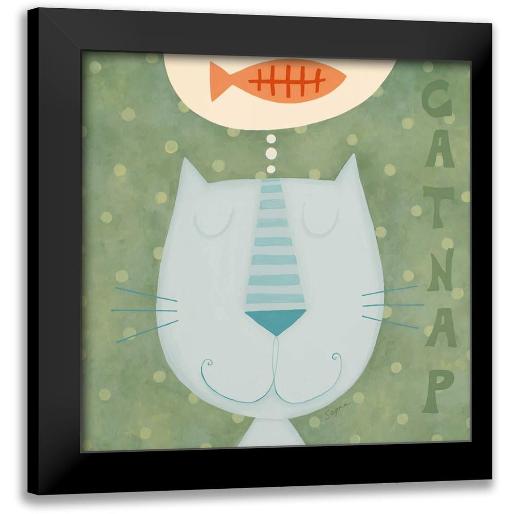 Shah, Sapna 15x15 Black Modern Framed Museum Art Print Titled Dreaming of Fish