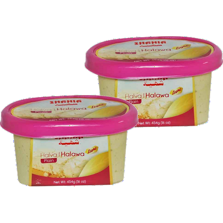 Shahia Sesame Tahini Sweet Halva Candy Plain, Product of Jordan, 2-Pack 16 oz (454g)