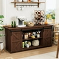 thumbnail image 1 of Shahoo Farmhouse Sideboard Buffet Cabinet, Coffee Bar Storage with Sliding Barn Doors, Shelf for Home Dining Room, Espresso, 1 of 7