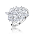 thumbnail image 1 of Shai Lynn Engagement Ring Marquise Flower Silver Cz Womens Ginger Lyne Collection, 1 of 5