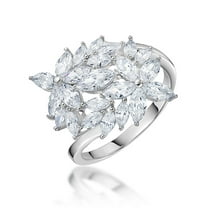 Shai Lynn Engagement Ring Marquise Flower Silver Cz Womens Ginger Lyne Collection