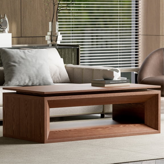 Shaiailed Walnut Lift Top Coffee Table,Modern Coffee Table with Storage with Storage and Adjustable Height,Wooden Rectangular Coffee Tables,Unique Coffee Tables for Living Room