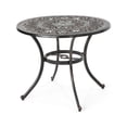 thumbnail image 1 of Shaili Outdoor Dining Table, Round 35 Inch Shiny Coppertone Cast Aluminum, 1 of 5