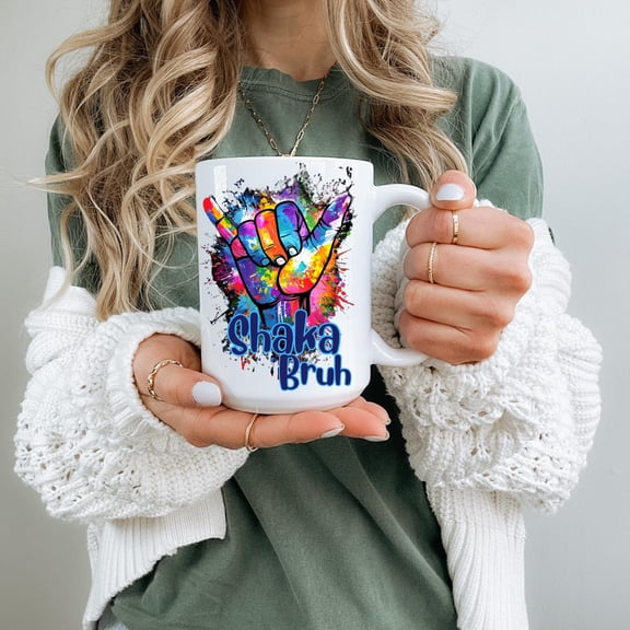Shaka Bruh Coffee Mug: Beach Vibes, Surfer Gift