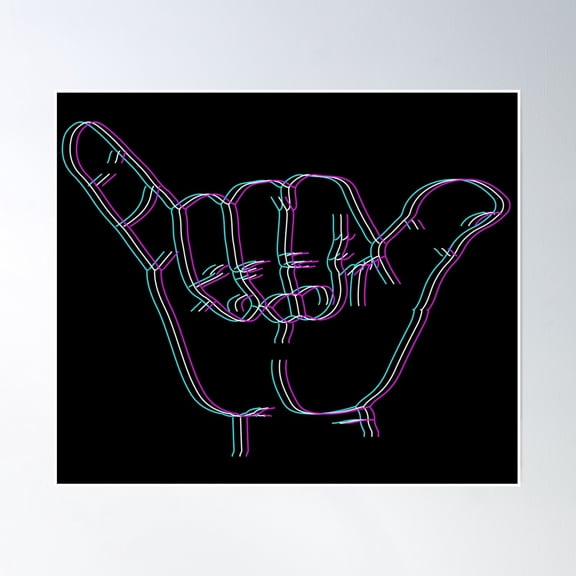 Shaka Poster Wall Art, Modern Wall Decor, 16x24 UNFRAMED