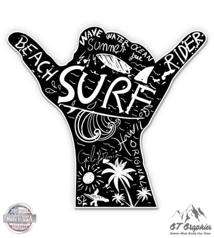 Surf Kansas Sticker Shaka Surf Sand Ride the Wave - 3