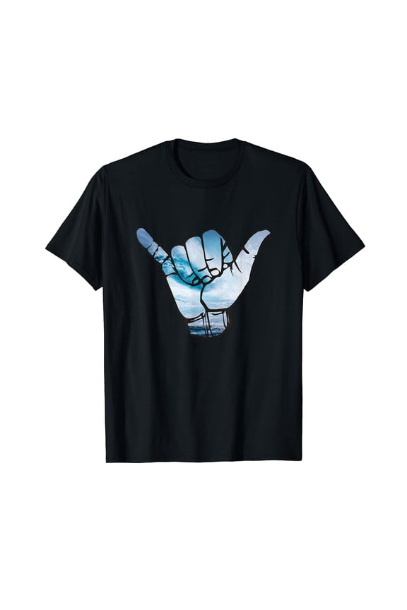 Shaka T Shirt Ocean Surfing Wave Surfer Hawaii Hang T-Shirt Black Tee