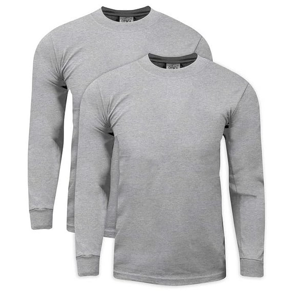 Shaka Wear 2Pack Men's Max Heavy Weight 7 oz Cotton Long Sleeve T-Shirt S~7XL