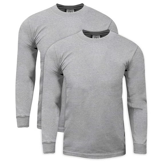 Shaka Wear 2Pack Men's Max Heavy Weight 7 oz Cotton Long Sleeve T-Shirt S~7XL