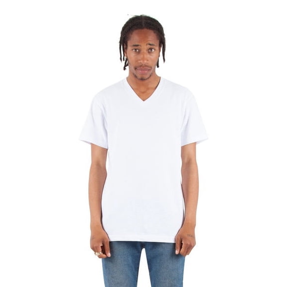 Shaka Wear Adult 6.2 oz., V-Neck T-Shirt XL WHITE