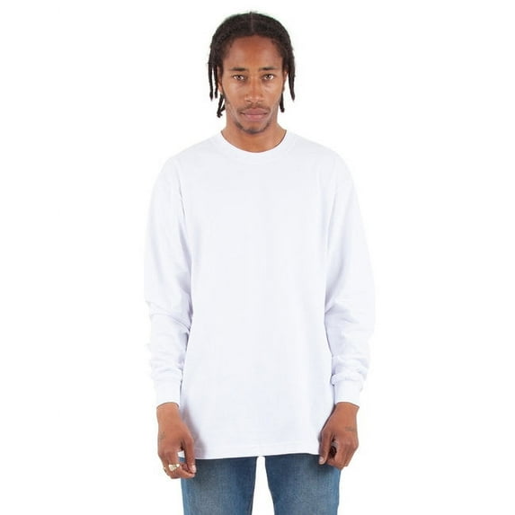 Shaka Wear Adult 7.5 oz., Max Heavyweight Long-Sleeve T-Shirt M WHITE