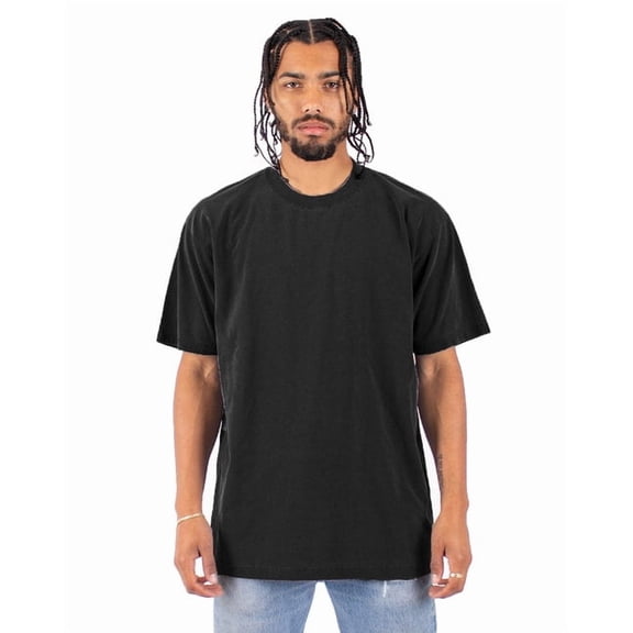 Shaka Wear Max Heavyweight Garment Dye Black Crew Neck T-Shirt, Men's 3X-Large
