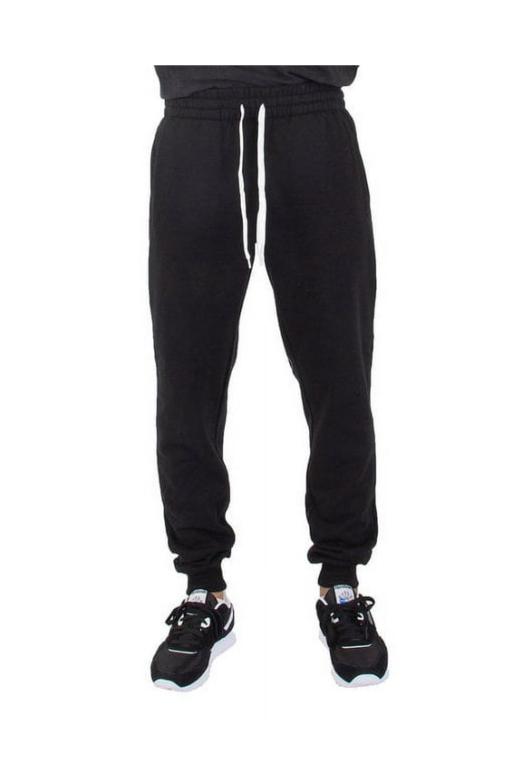 Drop Ship Men's Fleece Jogger Pants S BLACK