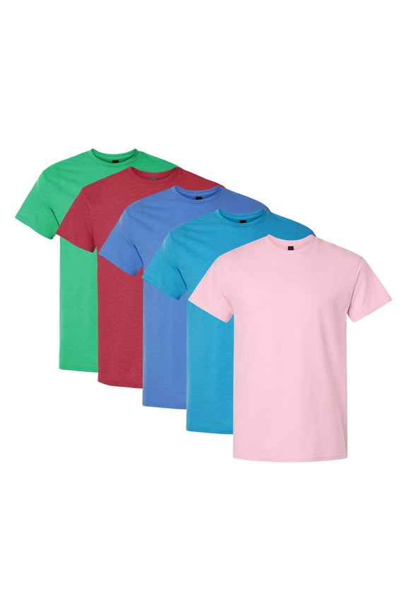 Max Heavyweight T-Shirt, Men's Assorted T-Shirts 100% USA Cotton Crewneck Bulk Tee Shirt, Mix Tee (Bright Color 5 Pack, M)