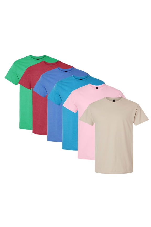 Max Heavyweight T-Shirt, Men's Assorted T-Shirts 100% USA Cotton Crewneck Bulk Tee Shirt, Mix Tee (Bright Color 6 Pack, 4XL)