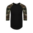 thumbnail image 1 of Shaka Wear Men's Baseball T Shirts Raglan 3/4 Sleeves Tee Cotton Jersey S-5Xl, 1 of 4