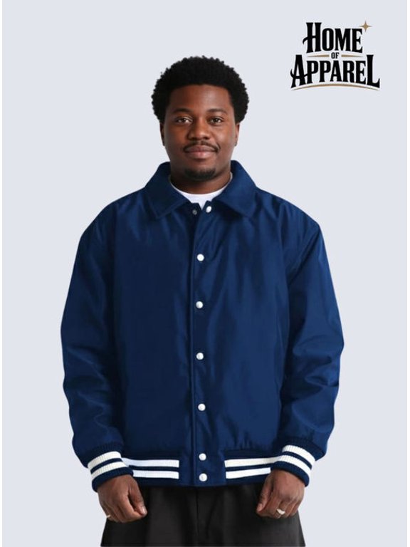 Shaka Wear Men's Collared Varsity Jacket - Navy, Size 2XL, Heavyweight Casual Outerwear