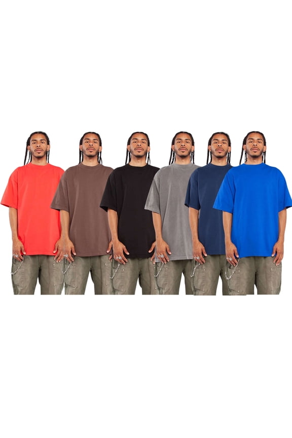 Men's Garment-Dyed Crewneck T-Shirt, 100% USA Cotton T-Shirt Short Sleeve Assorted Bulk Tee Shirts (Dark Color 6 Pack, S)