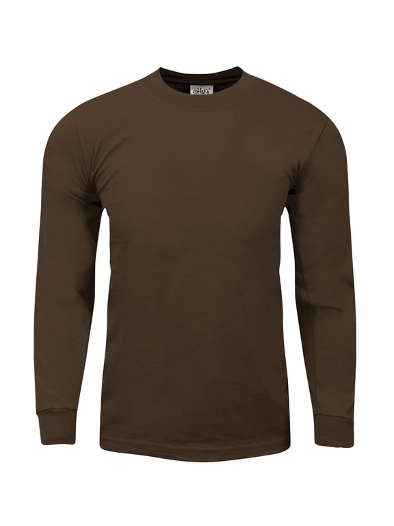 Mens Max Heavy Weight Cotton Long Sleeve Crew Neck T shirt S~7XL