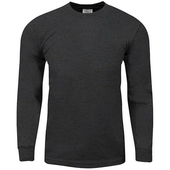 Shaka Wear Men's Max Heavyweight Cotton Long Sleeve Crew Neck T-Shirt - Charcoal Gray - XL