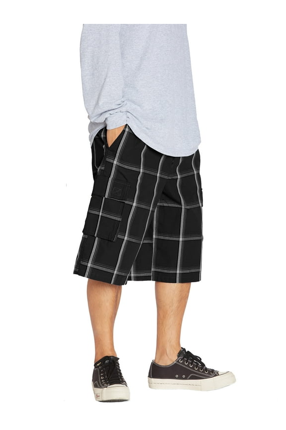 Men's Relaxed Fit Plaid Cargo Shorts S~5XL