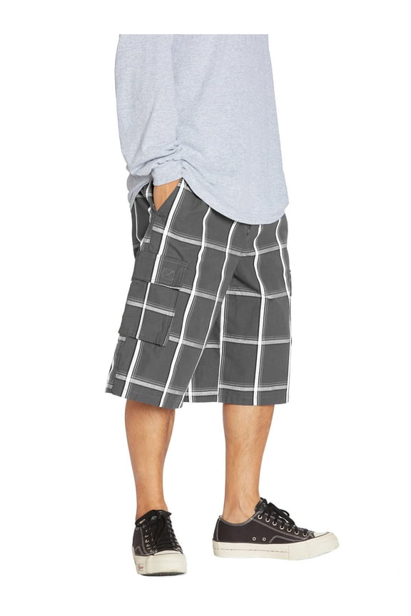 Men's Relaxed Fit Plaid Cargo Shorts S~5XL