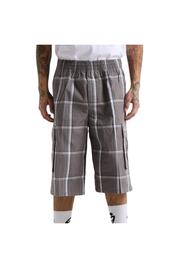 Men's Relaxed Fit Plaid Cargo Shorts S~5XL