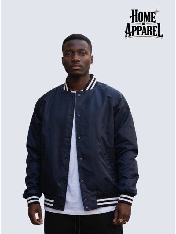 Shaka Wear Men's Varsity Bomber Jacket Lightweight Water-Resistant Letterman Windbreaker