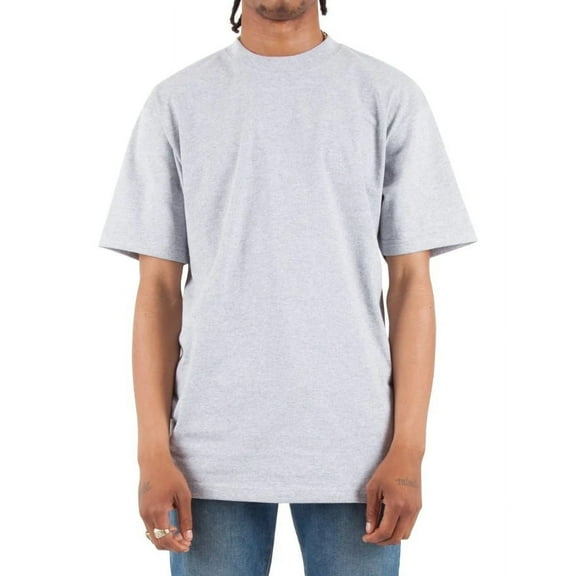 Shaka Wear Men's Max Heavyweight Short Sleeve Crew Neck T-Shirt - Heather Gray - Small
