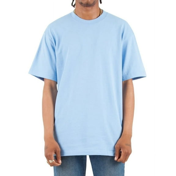 Shaka Wear Men's Max Heavyweight Short Sleeve Crew Neck T-Shirt - Sky Blue - Medium