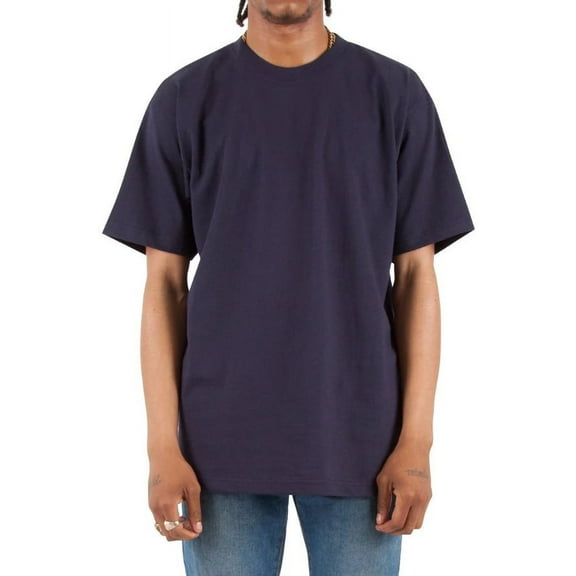Shaka Wear Men's Max Heavyweight Short Sleeve Crew Neck T-Shirt - Navy Blue - XL Tall